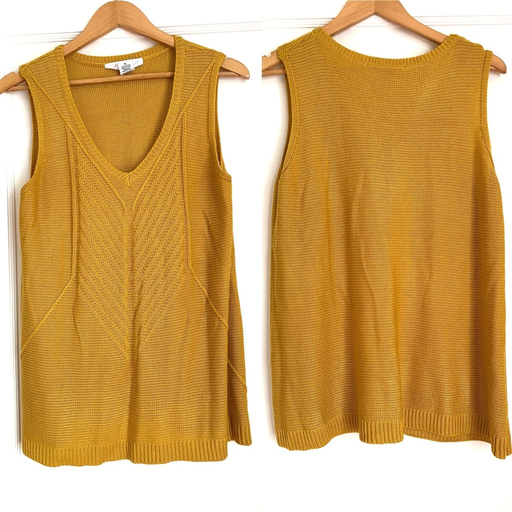 Workshop Knit Sleeveless Mustard Top Size XL